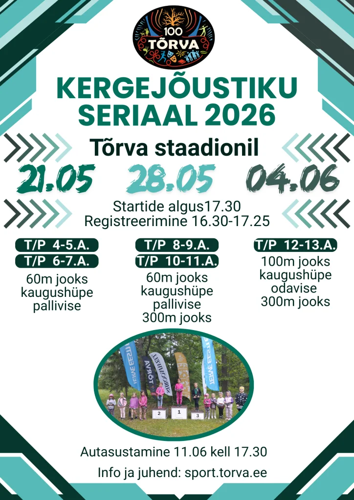 Tõrva kergejõustiku seriaal lastele 2026 I etapp.