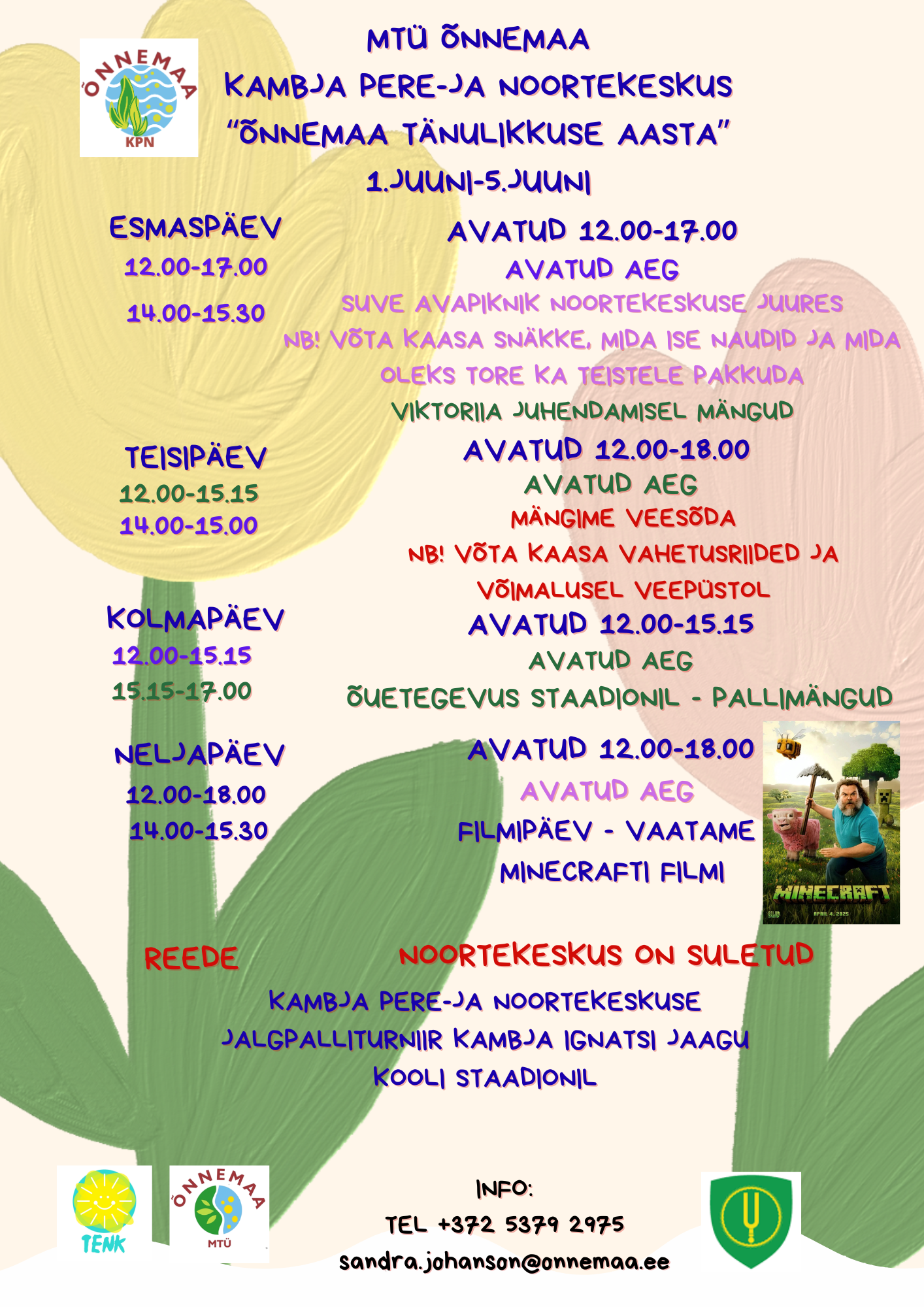1.juuni-5.juuni nädalakava