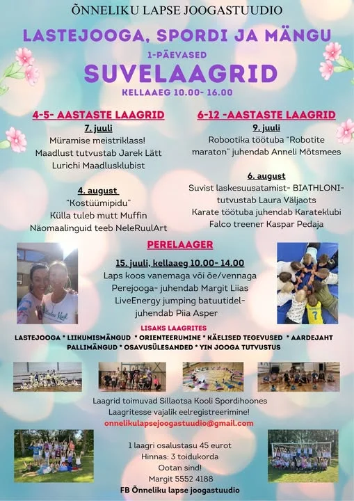 Lastejooga, spordi ja mängu ühepäevased laagrid