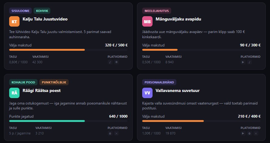 test auhinnakampaania