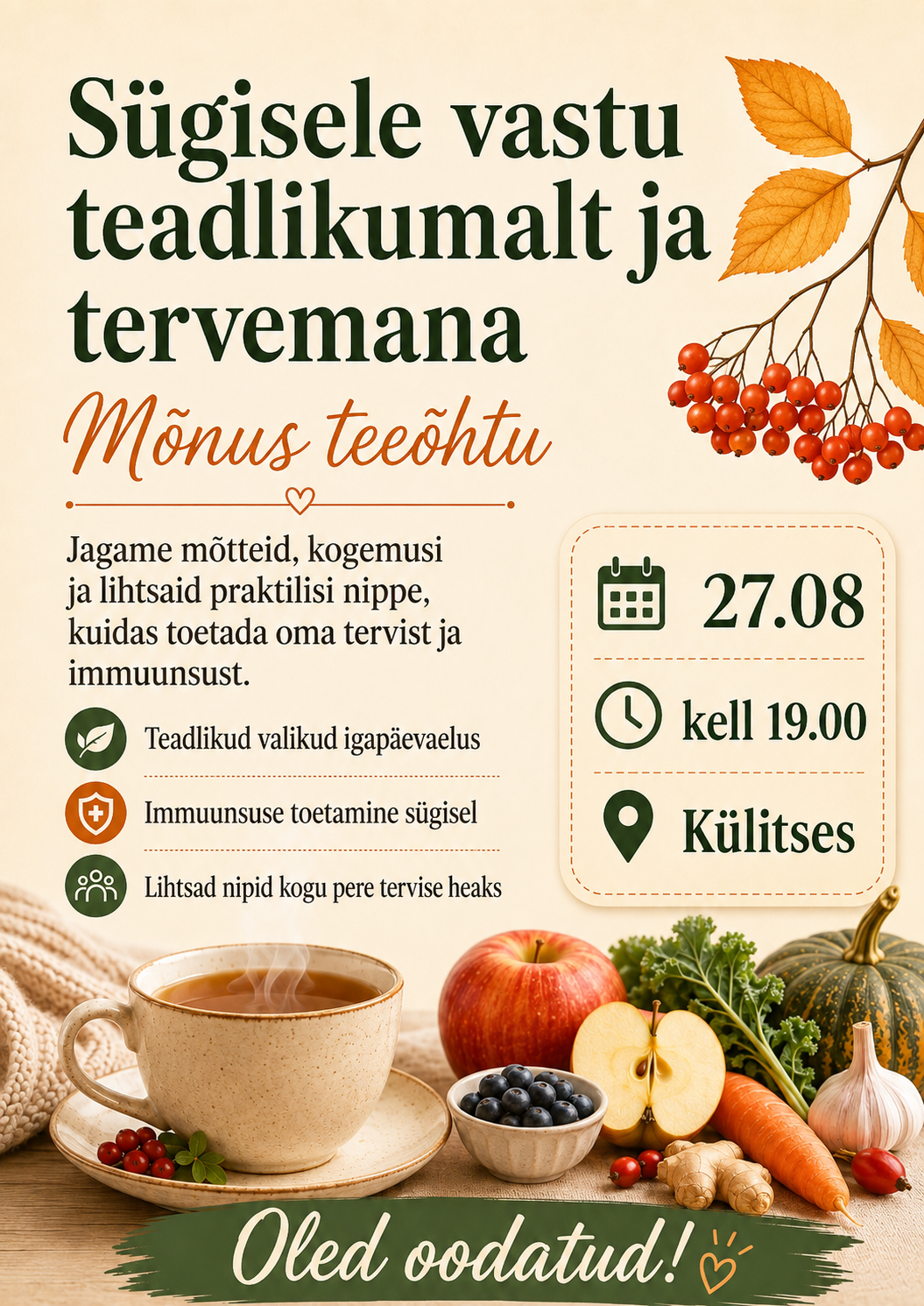 Sügisele vastu teadlikumalt ja tervemana.